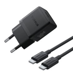 СЗУ-адаптер Baseus Palm 30W PD (1Type-C) + кабель Type-C - Type-C (Чёрный) P1011..